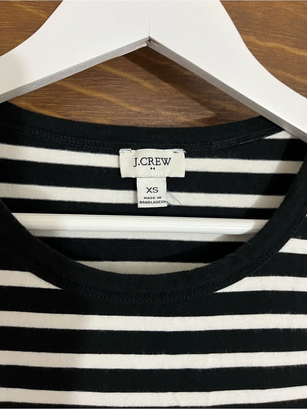 J. Crew Mixed Media Black & White Striped Short-Sleeve Midi Dress